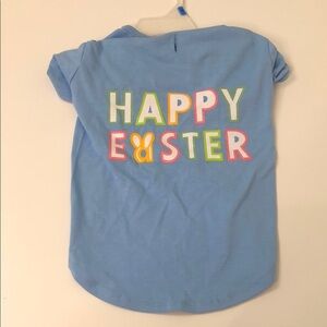 Playful nwt happy easter pet dog cat shirt Blue Short Sleeve shirt medium